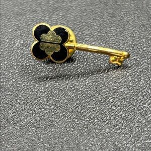 Gold and Black Key Brooch